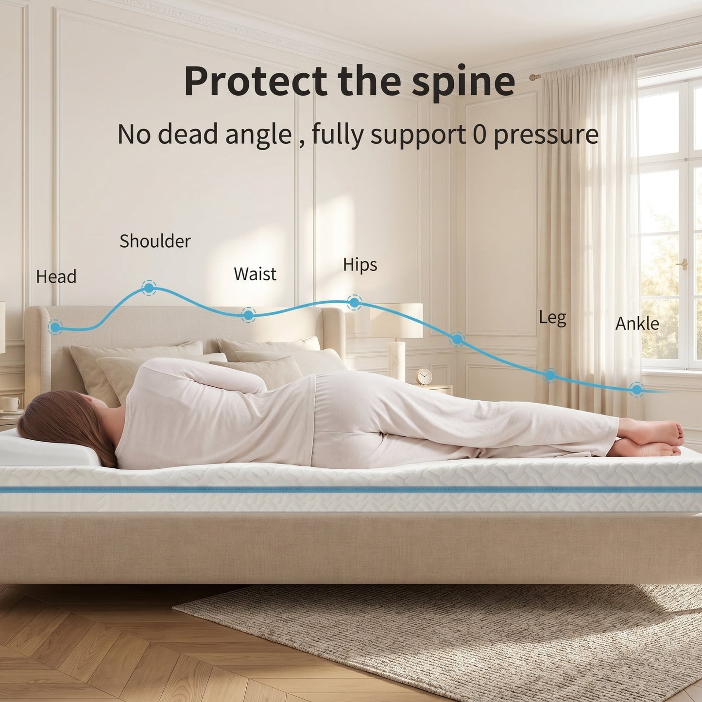 3 inch Gel Memory Foam Mattress Topper with Removable & Washable Cover for Cooling Sleep,Pressure Relief ,Non-Slip Design,CertiPUR-US Certified - Full