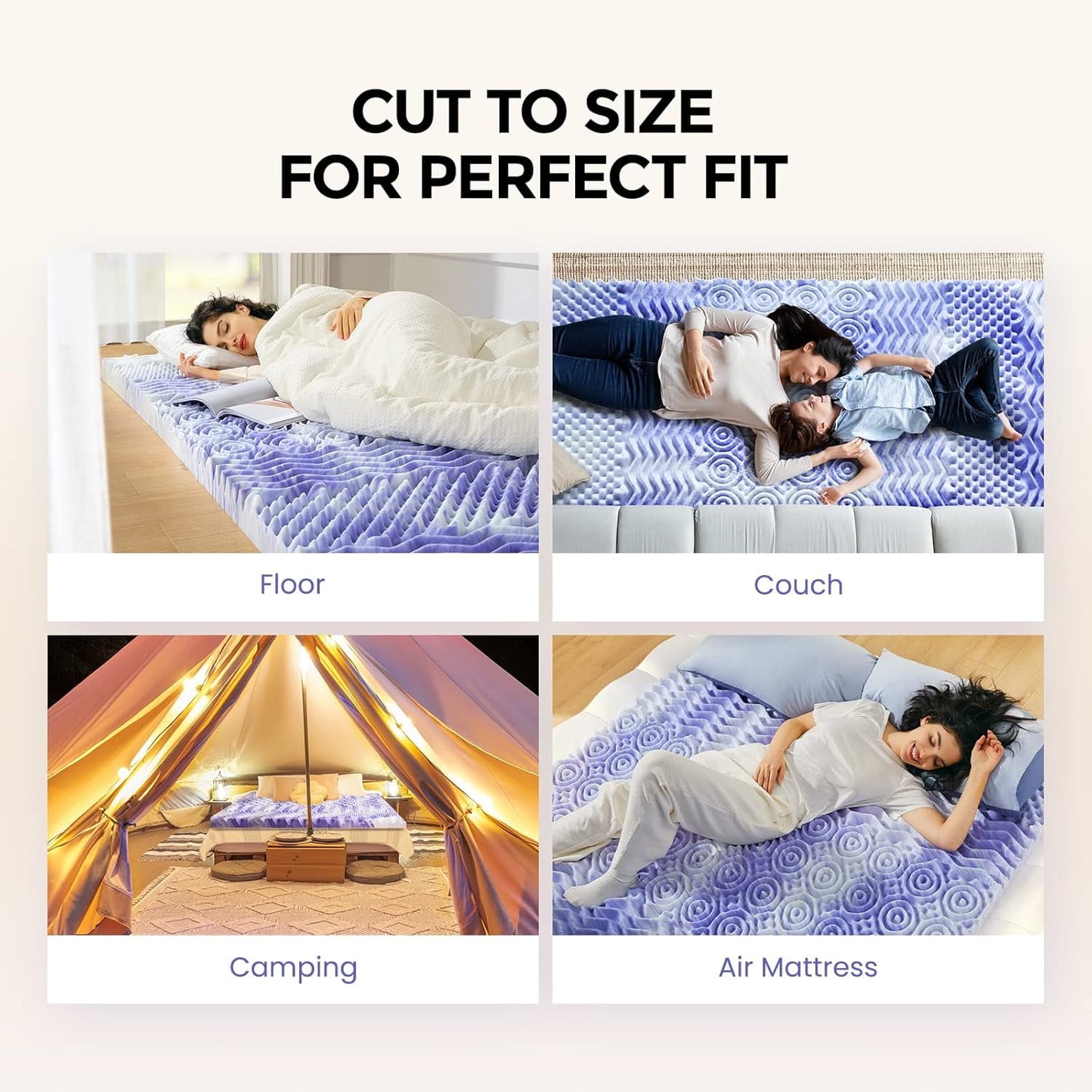 CHITOOMA 3 Inch 7-Zone King Memory Foam Mattress Topper, Cooling Gel Infused Foam Mattress Topper for Pressure Relief& Enhanced Sleep Comfort, CertiPUR-US and Oeko-TEX Certification