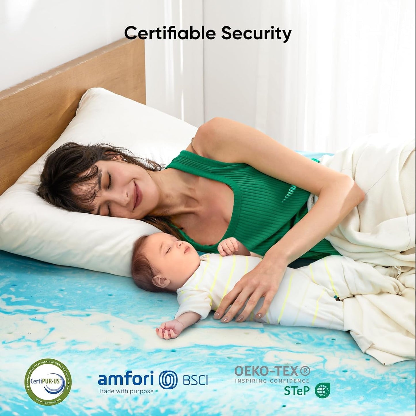 BESTERGO 3 Inch Full Memory Foam Mattress Topper, Gel Infused Foam Mattress Topper for Pressure Relief, CertiPUR-US
